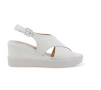 Melluso Sandalo Donna Zeppa Comoda in Pelle Bianco r80548q 38