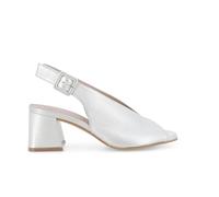 Melluso Sandalo in Pelle Laminato Platino con Tacco a blocco n622q 37.5