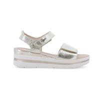 Melluso Sandalo Sportivo in Pelle Laminato Platino con Zeppa 019185q 38