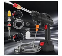 MELLYD Carro con Pistola De Agua InaláMbrica, Potencia 600w, Dos BateríAs 24v1500mah Pulverizador, Lavado De AutomóViles Lavado por PulverizacióN, para Regar Flores, IrrigacióN