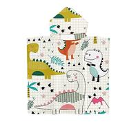 mellystore Toalla de Baño con Capucha de Niños Poncho Toalla Niño 65 x 75cm Toalla Playa Niño de Microfibra Toalla Infantil con Capucha para Niñas Niños Natación Playa Ducha(Dinosaurios y Selva)