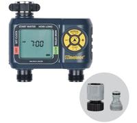 Melnor 65139AMZ AquaTimer Temporizador Digital de Manguera, Temporizador de riego programable de 2 Zonas, Paquete de conexión rápida, Negro, Amarillo
