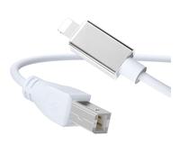 MeloAudio Cable Lightning a MIDI USB 2.0, cable Lightning a tipo B, cable OTG, cable de alta velocidad, convertidor de interconexiones, teclado MIDI, interfaz de audio, micrófono USB, 5 pies