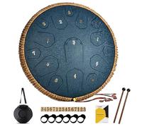MeloBeat Tongue Drum Handpan - Tambor de Lengua de 14 Pulgadas 15 Notas - Set Profesional en Re Mayor Incluye Libro de Canciones de Tambor de Lengua, Clave D (Azul Oscuro)