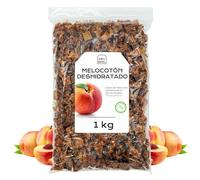 Melocoton Deshidratado Sin Azucar 1 Kg - Melocoton Seco Cortado en Dados - Fruta Deshidratada - Snacks Saludables - Ideal para Reposteria - Sin Azucar Añadido, Sin Gluten (1 kg, Melocotón)