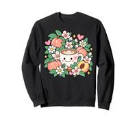 Melocotón Flor Café Floral Acogedor Café Amante Sudadera