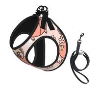 Melocotón Perro Rosa,Arnés para Mascotas, arnés Reflectante Ajustable para Perros,M