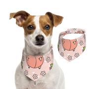 Melocotón Perro Rosa,Pañuelos de algodón para Perros, Bufandas Ajustables para Mascotas,S