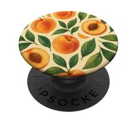 Melocotón Tropical Acuarela Fruta Verano Patrón Natur PopSockets PopGrip Adhesivo
