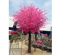 Melocotonero artificial, árbol de flor de durazno simulada, árbol de flor de durazno artificial grande para suelo, árbol de los deseos con flor de durazno artificial,A:9.18 * 6.56ft