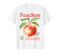 Melocotones & Crema Retro Vintage Fruit Art Camiseta