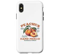 Melocotones Seleccionados a Mano Vintage Fruta Retro Peach Graphic Carcasa para iPhone X/XS