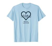 Melodía del Latido del corazón de los Amantes de la música para m Camiseta, Hombre, Azul Bebé, 3XL