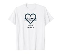 Melodía del Latido del corazón de los Amantes de la música para m Camiseta, Hombre, Blanco, 3XL
