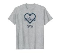 Melodía del Latido del corazón de los Amantes de la música para m Camiseta, Hombre, Gris Jaspeado, 5XL