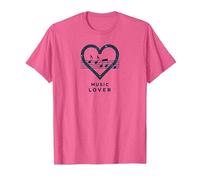Melodía del Latido del corazón de los Amantes de la música para m Camiseta, Hombre, Rosa Jaspeado, 3XL