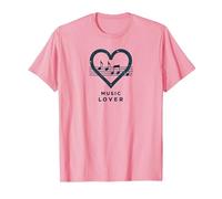 Melodía del Latido del corazón de los Amantes de la música para m Camiseta, Hombre, Rosado, 3XL