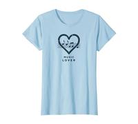 Melodía del Latido del corazón de los Amantes de la música para m Camiseta, Mujer, Azul Bebé, 3XL