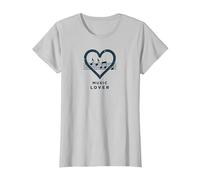 Melodía del Latido del corazón de los Amantes de la música para m Camiseta, Mujer, Plata, 3XL