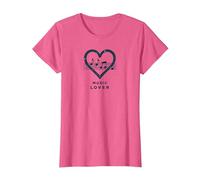 Melodía del Latido del corazón de los Amantes de la música para m Camiseta, Mujer, Rosa Jaspeado, M