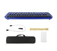 Melodica 37 Key F37s, Wind Musical Instrument with Blowpipe, ABS Melodica for Beginners, Portable Keyboard with Brass Base Plate and Phosphor Bronze Reeds, (Blue)
