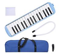 Melódica de 32 teclas con cuerpo de ABS, kit de melódica para principiantes con tubo de soplado y boquilla, negro y blanco marfil - teclas de estilo para la formación musical