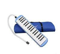 Melódica de 32 teclas para principiantes y estudiantes de música, instrumento de teclado portátil de plástico con bolsa de transporte, tubo de soplado suave y boquilla corta, marca IRIN (azul)