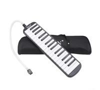 Melódica de 32 teclas para principiantes y estudiantes de música, instrumento de teclado portátil de plástico con bolsa de transporte, tubo de soplado suave y boquilla corta, marca IRIN (negro)