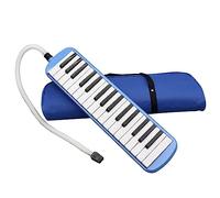 Melódica de 32 teclas, teclado de piano de aire, instrumento de melódica con bolsa de transporte (azul)