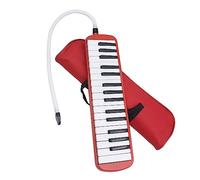Melódica de 32 teclas, teclado de piano de aire, instrumento de melódica con bolsa de transporte (rojo)
