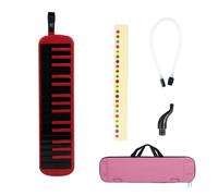 Melódica de teclado de piano de aire con bolsa de transporte, boquilla, pegatinas para llaves, tubos largos, 32 teclas, instrumento musical