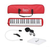 Melódica estilo piano con 37 teclas y bolsa de transporte portátil, ideal para música para estudiantes que comienzan (rojo)