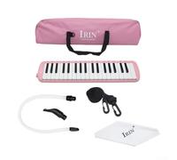Melódica estilo piano con 37 teclas y bolsa de transporte portátil, ideal para música para estudiantes que comienzan (rosa)