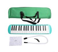 Melódica estilo piano con 37 teclas y bolsa de transporte portátil, ideal para música para estudiantes que comienzan (verde)