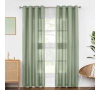 Melodieux - 2 paneles de cortinas semitransparentes, 213 cm de largo para sala de estar, dormitorio, aspecto de lino, privacidad y ojales, cortinas traslúcidas para filtrar la luz, 132 x 213 cm, color