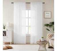 Melodieux Cortina Semitransparente Transparente para Sala de Estar, Dormitorio, Paquete de 2