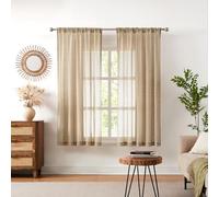Melodieux Cortina Semitransparente Transparente para Sala de Estar, Dormitorio, Paquete de 2