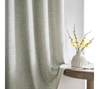 Melodieux Cortinas con Fruncido, Aspecto Natural de Lino, semilibre, 225 x 140 cm