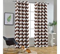 Melodieux Cortinas de Moda cheurón para Sala de Estar, Comedor, oscurecimiento con Ojales en la Parte Superior, Cortinas de Ventana insonorizadas con Aislamiento térmico para Dormitorio, 84 Pulgadas