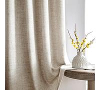 Melodieux - Cortinas para dormitorio (210 x 140 cm, 2 unidades, semitransparentes, con cinta para fruncida, 2 unidades)