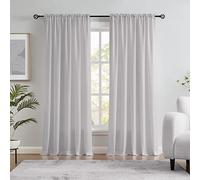 Melodieux Cortinas semitraslúcidas aterciopeladas Color Gris Plateado de 84 Pulgadas de Largo para Dormitorio, Sala de Estar, Textura de algodón Natural, Cortinas traslúcidas para Ventana, 52 x 84