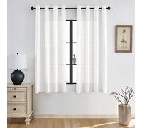 Melodieux Cortinas Visillos Blancas para Salón Cortinas Dormitorio 2 Piezas, 140x225cm