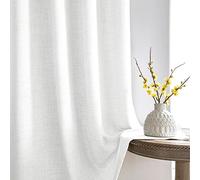 Melodieux Cortinas Visillos Blancas para Salón Cortinas Dormitorio 2 Piezas, 140x245cm