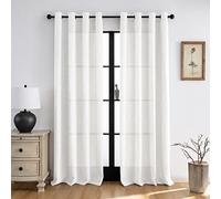 Melodieux Cortinas Visillos Blancas para Salón Cortinas Dormitorio 2 Piezas, 140x260cm
