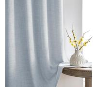 Melodieux Cortinas Visillos Grises para Salón Cortinas Dormitorio 2 Piezas, 140x260cm