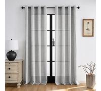 Melodieux Cortinas Visillos Grises para Salón Cortinas Dormitorio 2 Piezas, 140x260cm