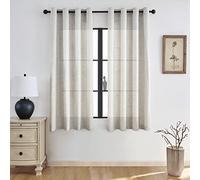 Melodieux Cortinas Visillos Natura para Salón Cortinas Dormitorio 2 Piezas, 140x225cm