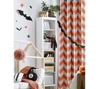 Melodieux Fashion Chevron Curtains for Living Room Dining Room, Darkening Blackout Grommet Top Window Drapes Soundproof Thermal Insulated for Bedroom, 96 Inches Long, 52 by 96 Inch, Orange (1 Panel)