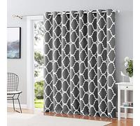 Melodieux Moroccan Fashion Room Darkening Blackout Grommet Top Curtains, 100 by 84 Inch, Grey (1 Panel)