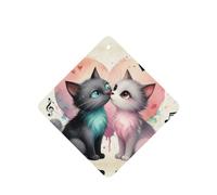 Melody - Ambientador de coche con estampado de gato y beso, para colgar, accesorios de coche para mujeres y hombres
